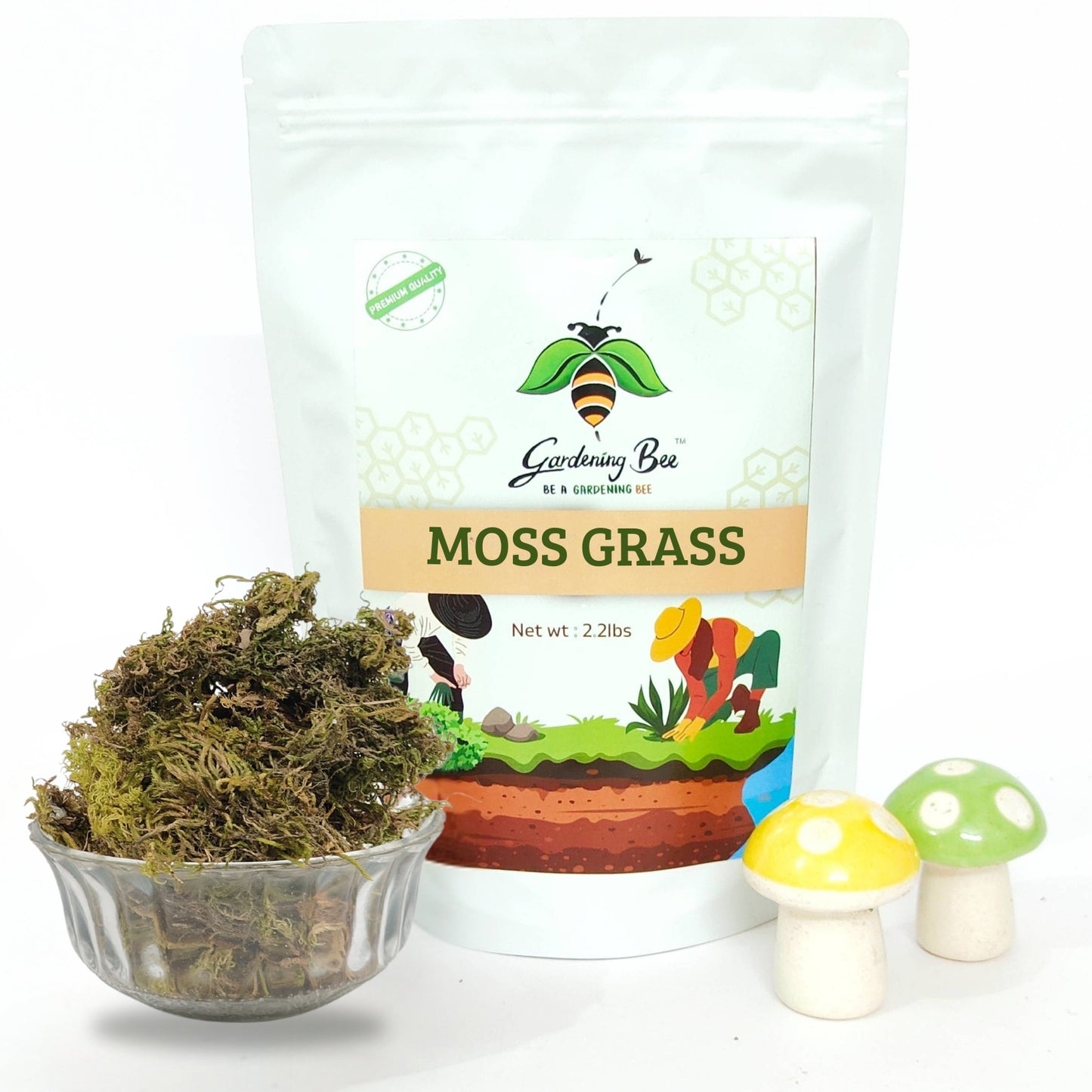 Gardening Bee Moss Grass – Natural Organic Soil Additive for Moisture & Structure (250 Grams)