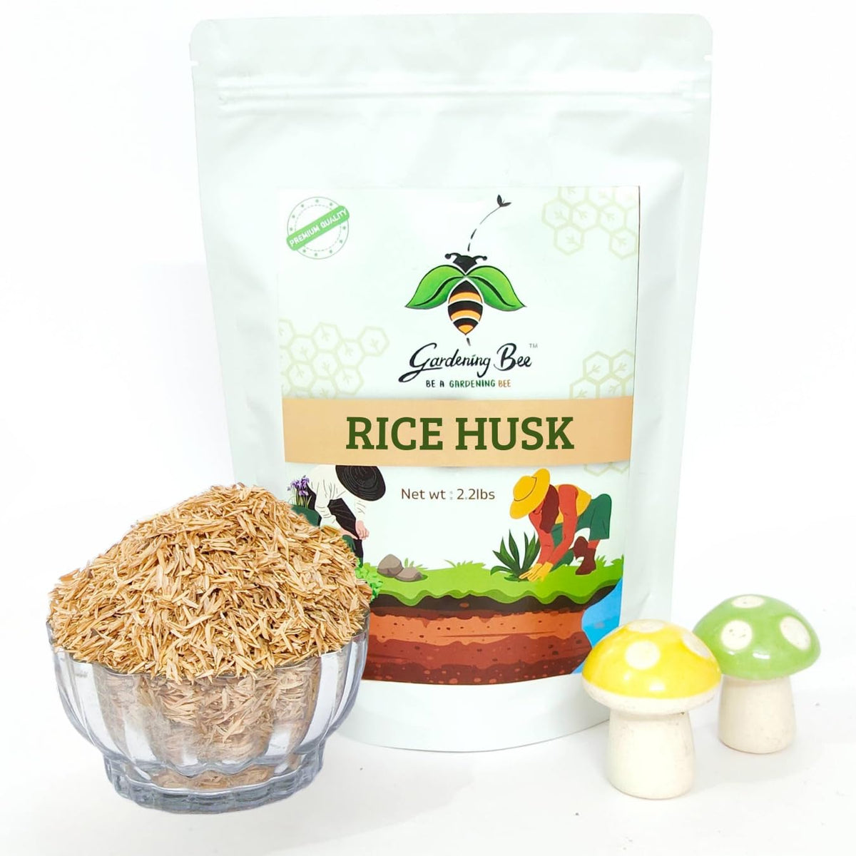 Organic Rice Hulls (Husk) for Plants  |Best Paddy Husk for Horticulture Grade 100% Natural, Rice Husk for Gardening, Ideal Soilmix and Mulching, Potting Mix, beding