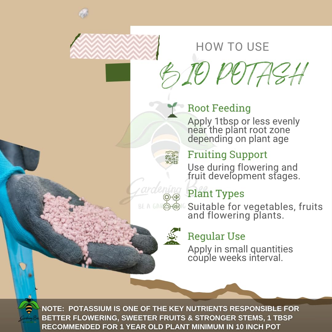 Bio Potash, PDM Potash Granules, Organic Manure for Plants, Compost, Flowering and Fruiting Booster, Potted Plants & Gardens 100% Natural for Plant