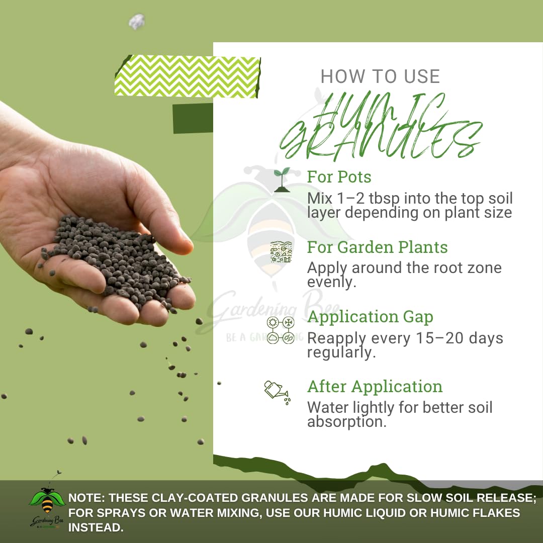 Humic Granules, Plants, Garden, Organic soil Conditioner, Humus, Manure, Granules of Humate, Plant Growth, 2% Humic Minimum, Roots Development, Clay Coated Humic