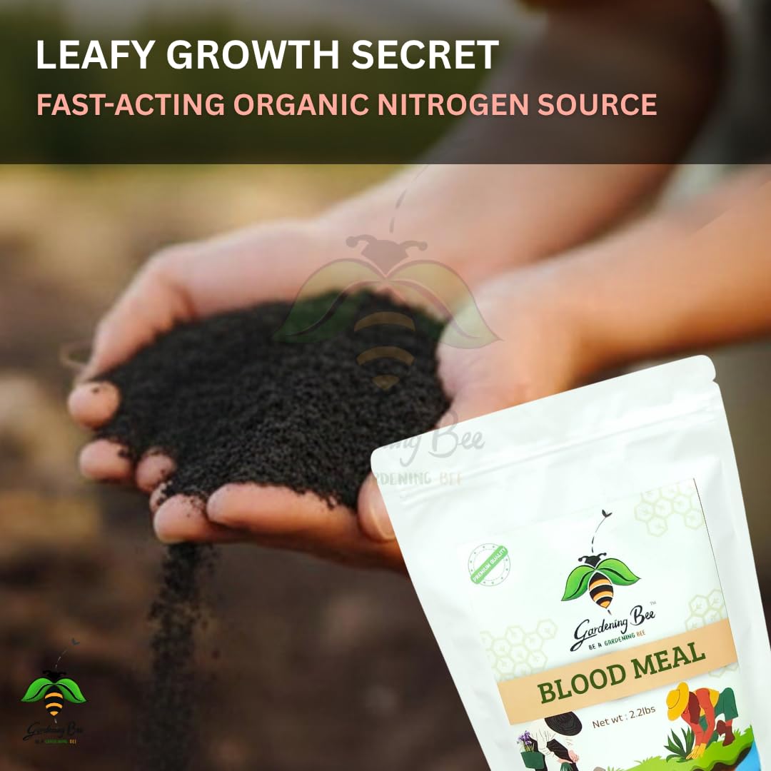 Blood Meal for Gardens, Nitrogen Rich Blood meal, Powder, Organic Alternative, 100% Natural, Plant Growth, Leafy Nutrient, nutrition for Potted plants