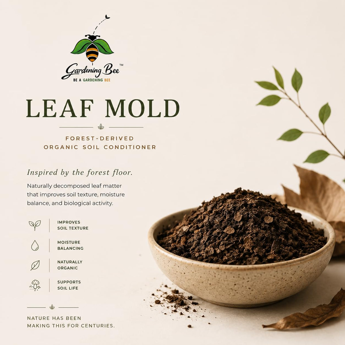 Leaf Mold, Patta Khaad, Leaf Manure, Shredded Leaf Compost for Gardens and Potted Plants, 100% Natural and Organic, Healthy Plant Growth, Indoor and Outdoor Pots