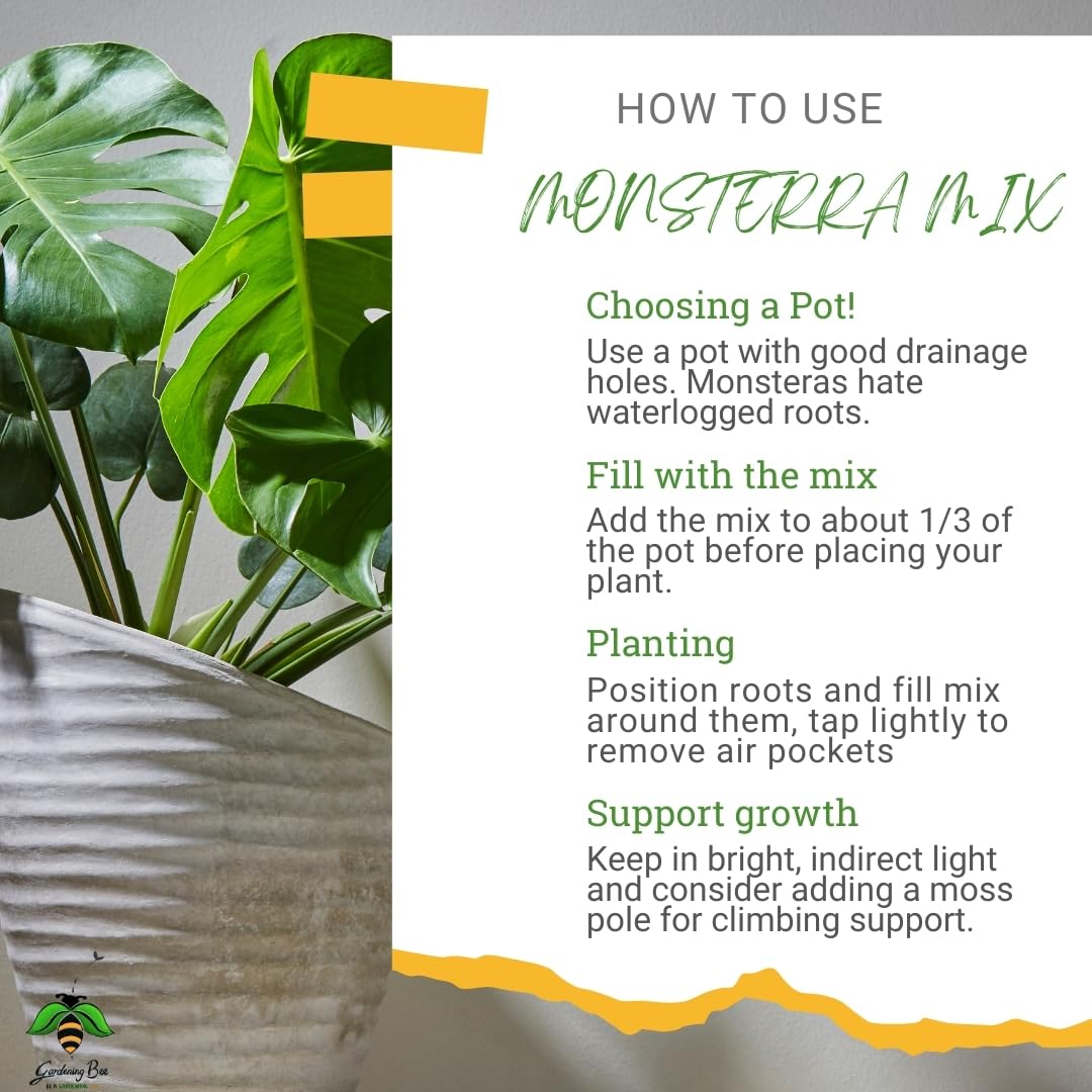 Monstera Soil Mix, Ideal Soilmix for Monsteras, 100% Natural and Organic, Ideal Potmix, Potting Mixture, Ready to Use, Well Drained Mix