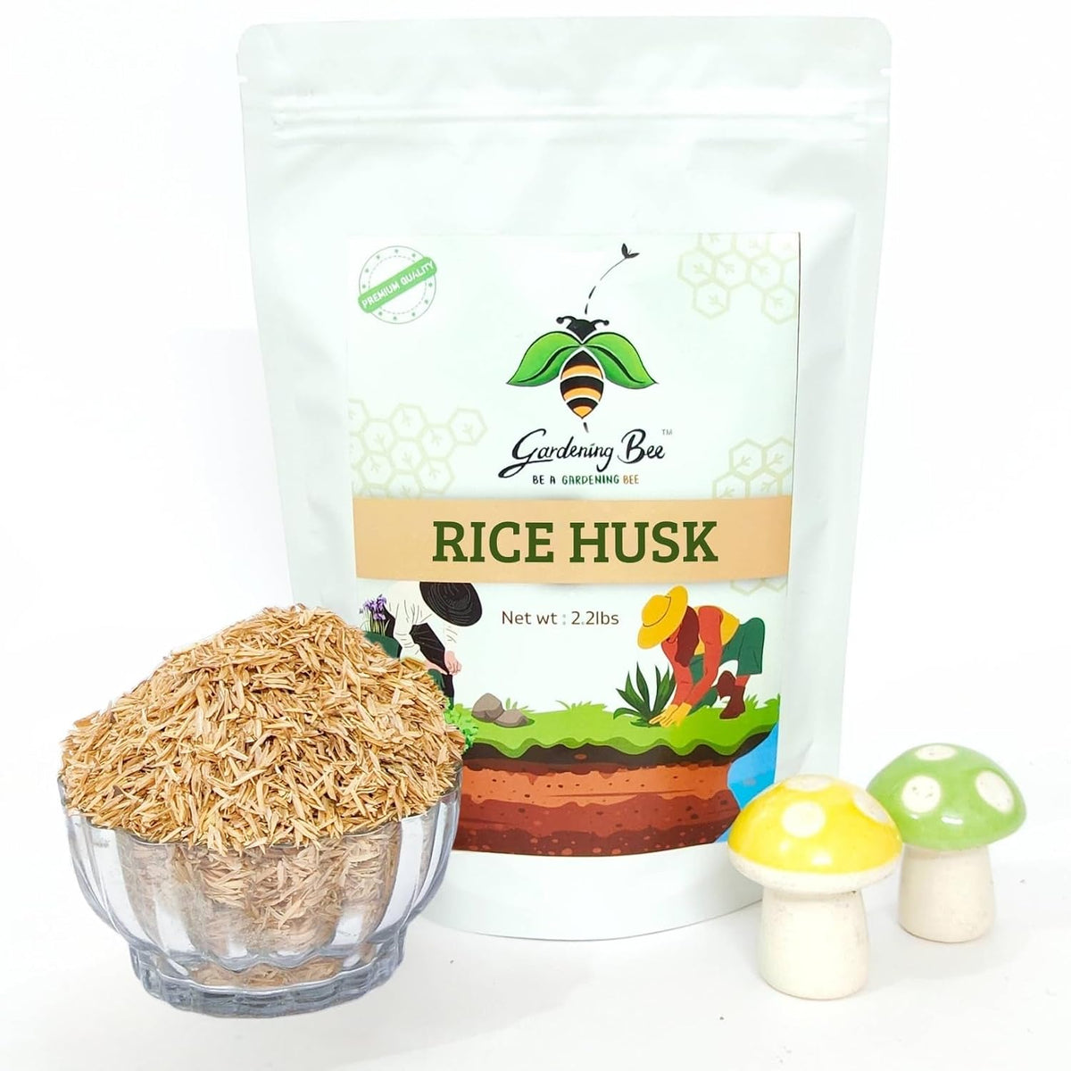 Organic Rice Hulls (Husk) for Plants  |Best Paddy Husk for Horticulture Grade 100% Natural, Rice Husk for Gardening, Ideal Soilmix and Mulching, Potting Mix, beding