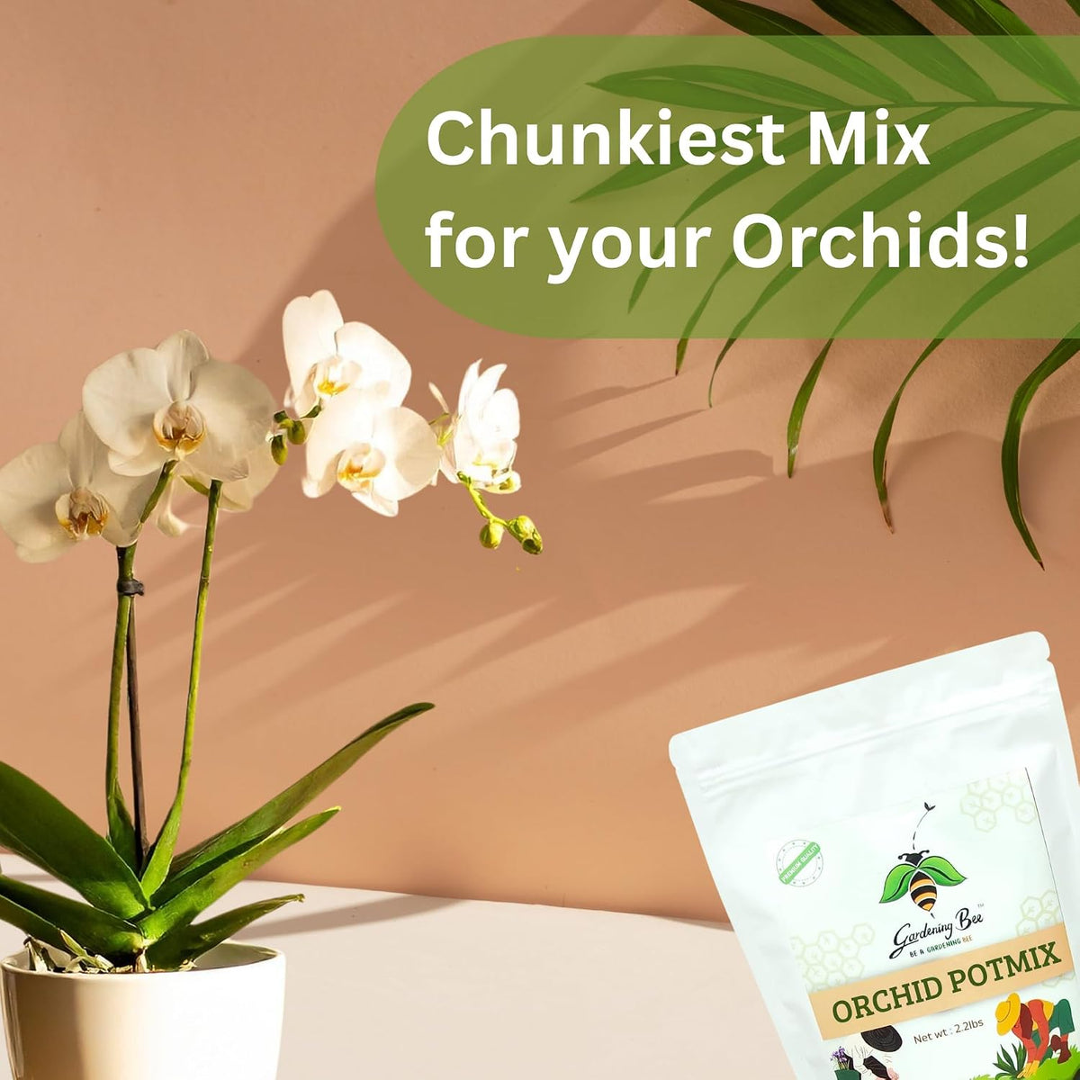 Orchid Soil Mix, Chunkiest Potting, Ready to use Mixture, Combo with Moss Grass, 100% Natural and Organic, Tall Shiny Orchids, Essential & Powerful