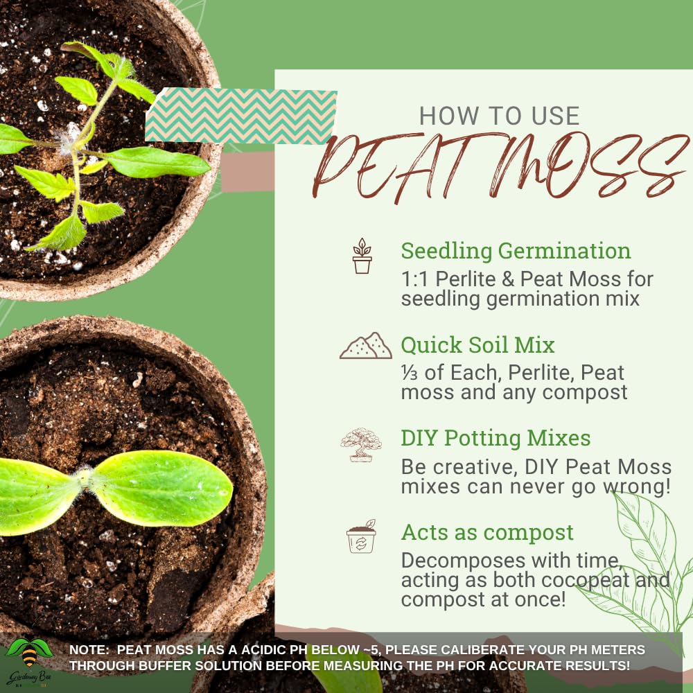 Sphagnum Peat Moss, 3.5-4.5 PH, Seedling Starter, Orchids, Plants, Garden, Plants, Soilmix, Potting Mixture, Cocopeat Alternative, Nutrients, Plant Growth