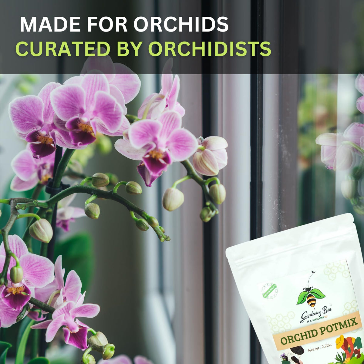 Orchid Soil Mix, Chunkiest Potting, Ready to use Mixture, Combo with Moss Grass, 100% Natural and Organic, Tall Shiny Orchids, Essential & Powerful