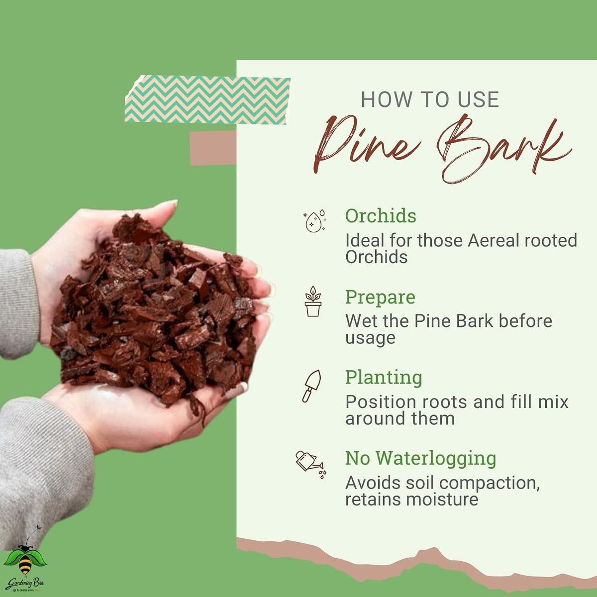 Pine Bark Chips 1-3 Inches Size, Ideal for Arial Orchid, Fully Dry, 100% Organic and Natural, for Mature Orchids, Graded to Size, Pine Tree Bark Chip