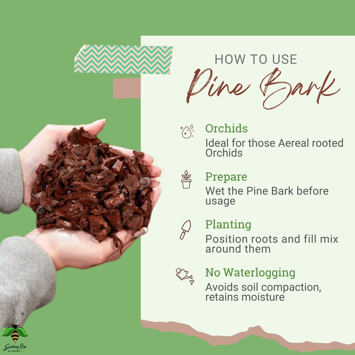 Pine Bark Chips 1-3 Inches Size, Ideal for Arial Orchid, Fully Dry, 100% Organic and Natural, for Mature Orchids, Graded to Size, Pine Tree Bark Chip