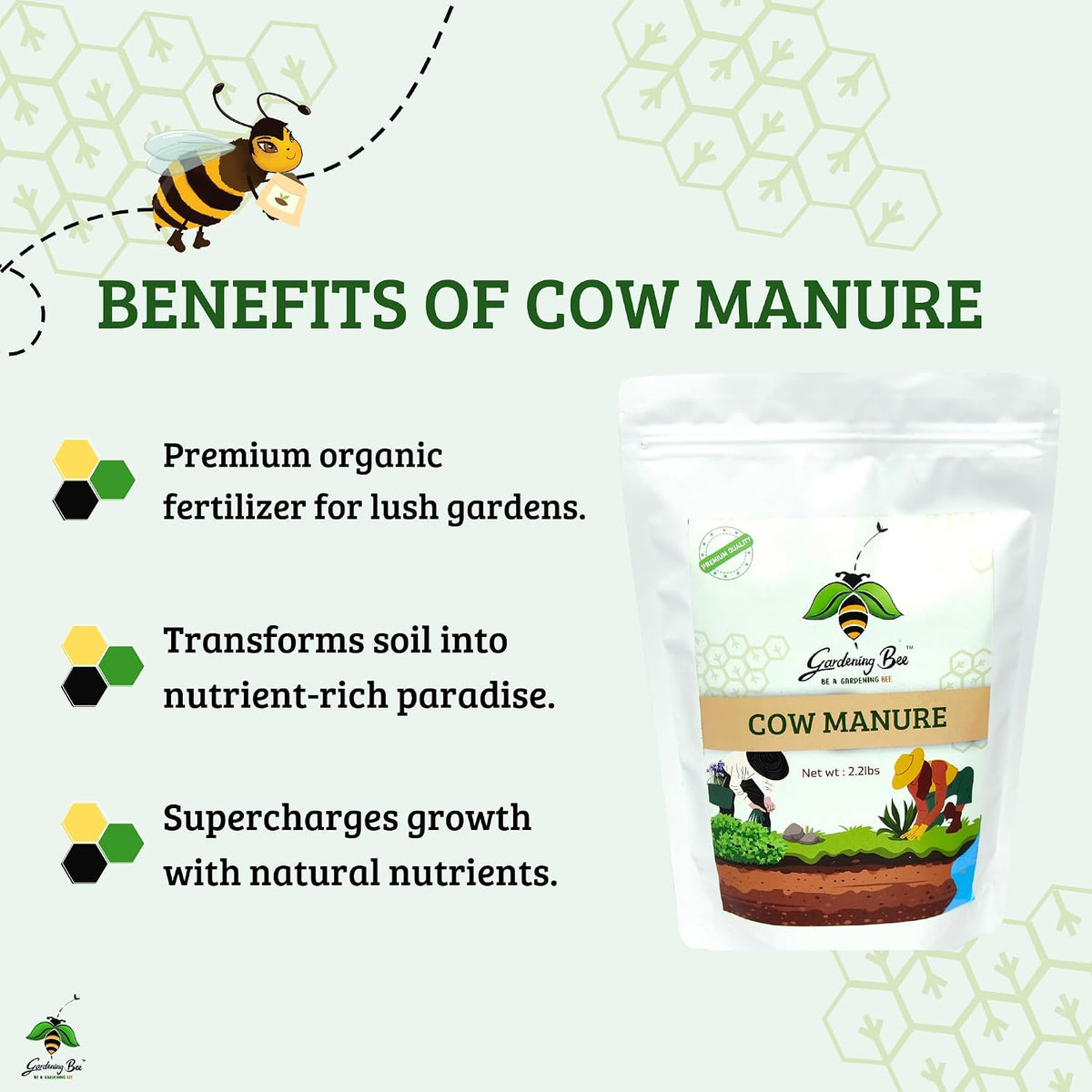 Cow Manure, Odourless Fertilizer for Plant and Gardens, Indoor or Outdoor Plants, 100% Organic & Natural, Gobar Khaad, Home Garden. Kitchen Vegetable Growing