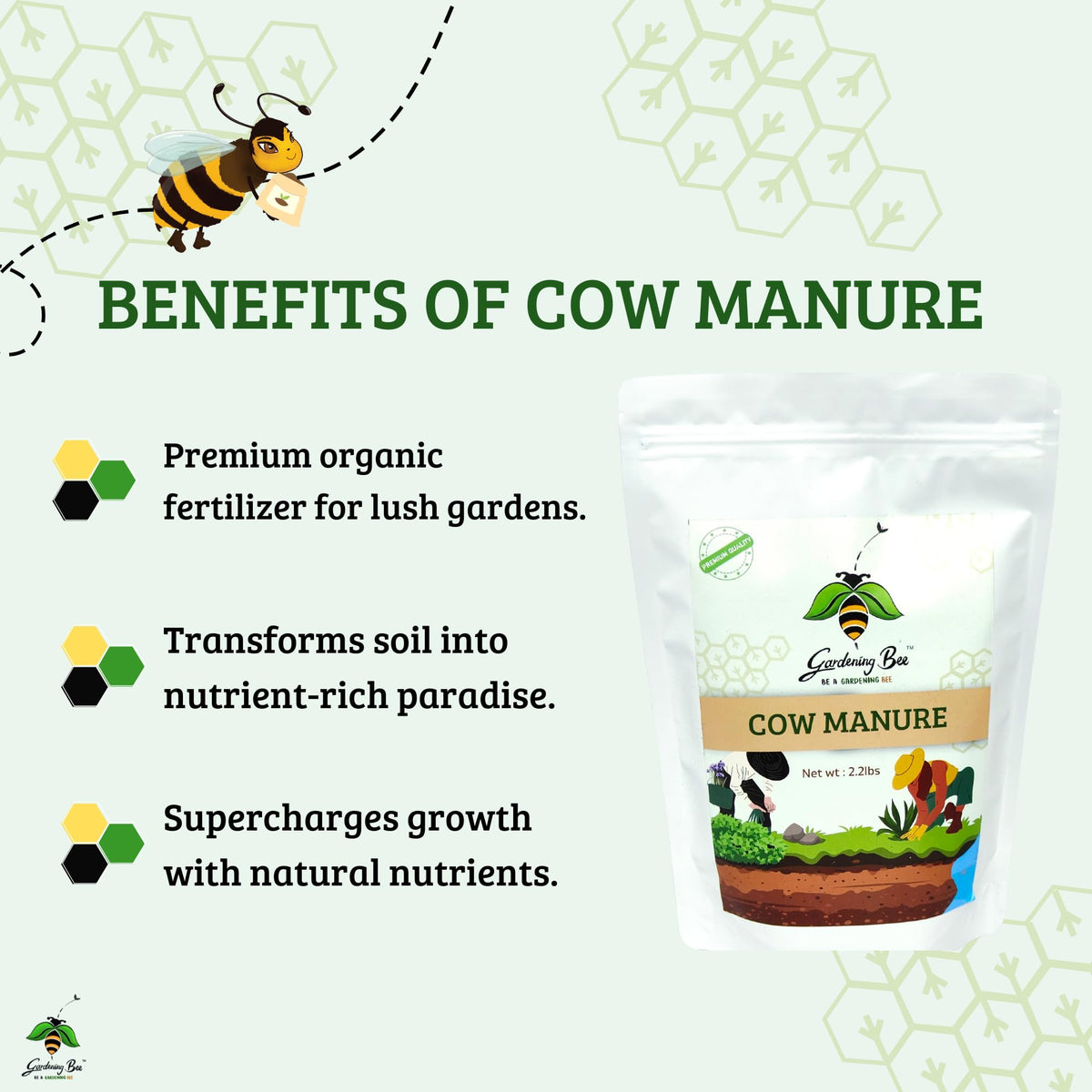 Cow Manure, Odourless Fertilizer for Plant and Gardens, Indoor or Outdoor Plants, 100% Organic & Natural, Gobar Khaad, Home Garden. Kitchen Vegetable Growing