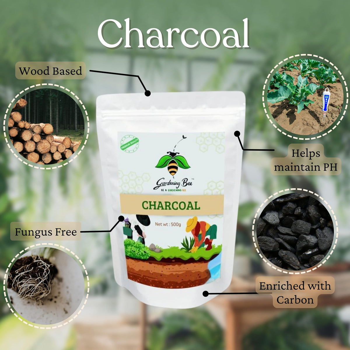 Wood Based Activated Charcoal for Orchid Potting, anthurium Plants, Horticultural Grade, Grilling, Barbecue, Baby Dhoop, BBQ Low Smoke Charcoal