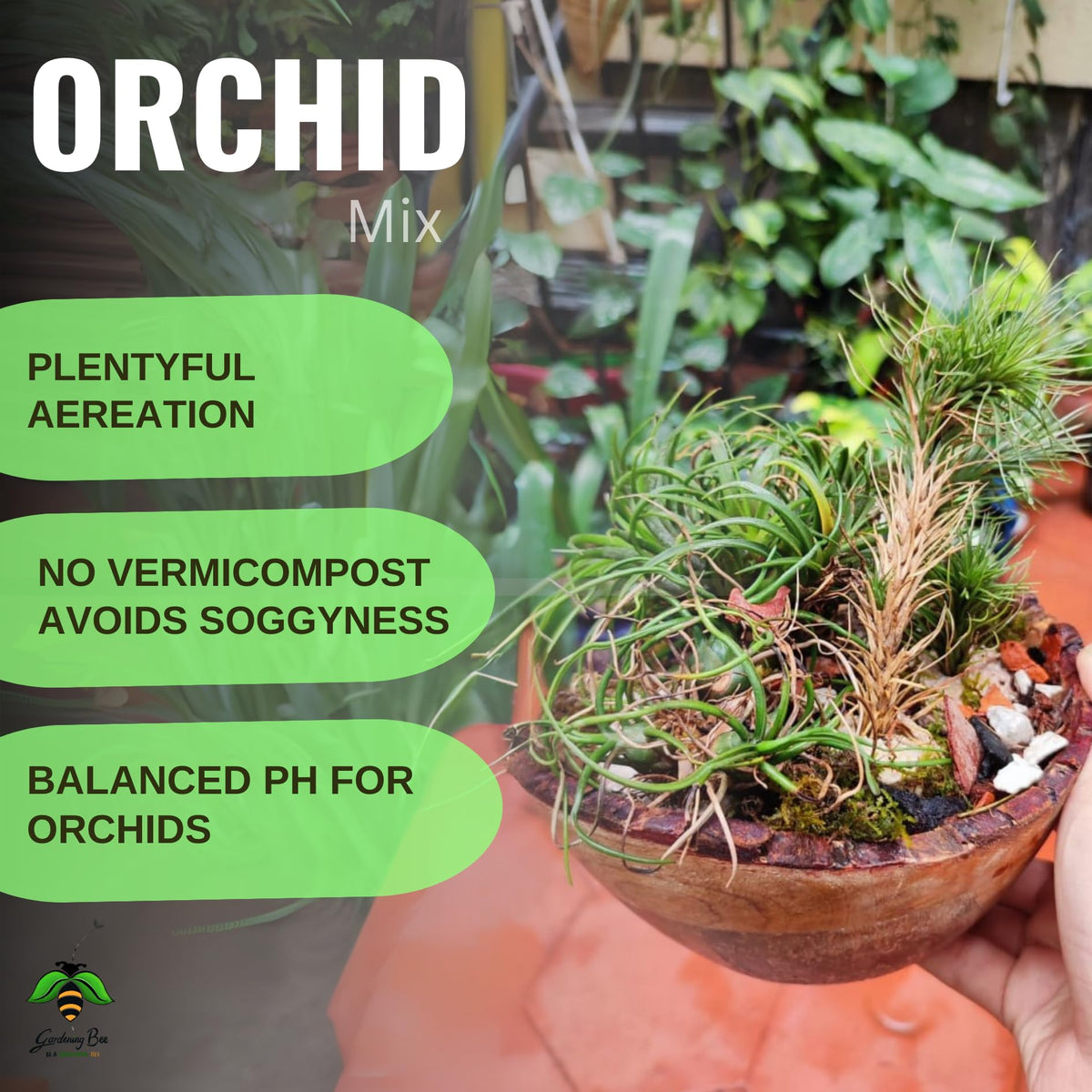 Orchid Soil Mix, Chunkiest Potting, Ready to use Mixture, Combo with Moss Grass, 100% Natural and Organic, Tall Shiny Orchids, Essential & Powerful