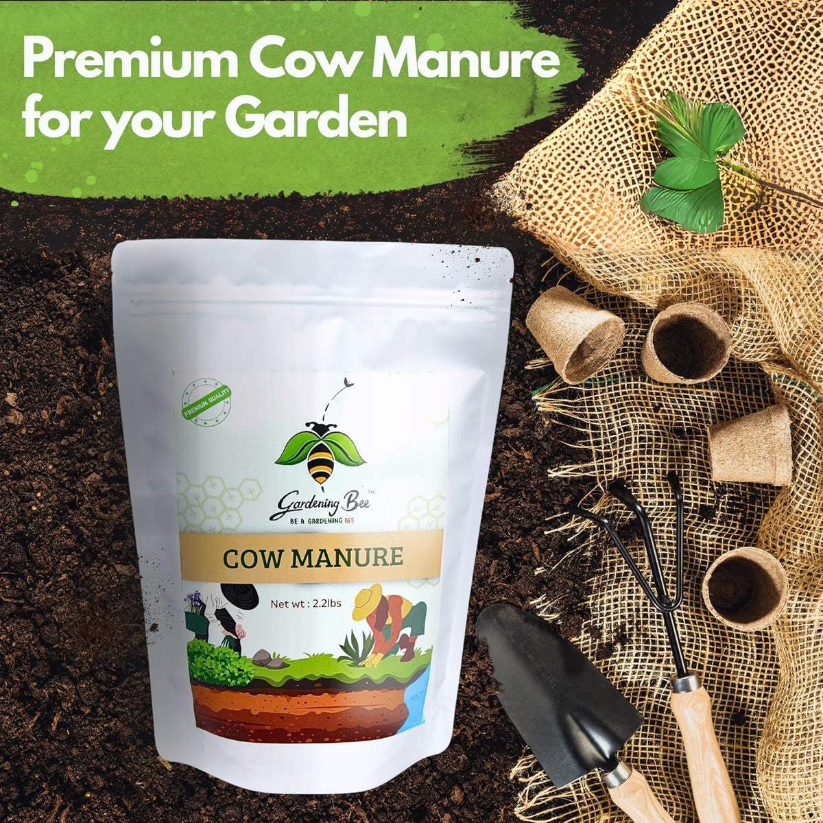 Cow Manure, Odourless Fertilizer for Plant and Gardens, Indoor or Outdoor Plants, 100% Organic & Natural, Gobar Khaad, Home Garden. Kitchen Vegetable Growing