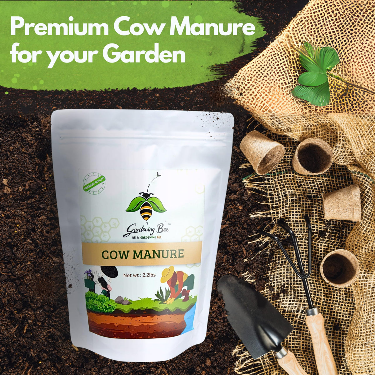 Cow Manure, Odourless Fertilizer for Plant and Gardens, Indoor or Outdoor Plants, 100% Organic & Natural, Gobar Khaad, Home Garden. Kitchen Vegetable Growing