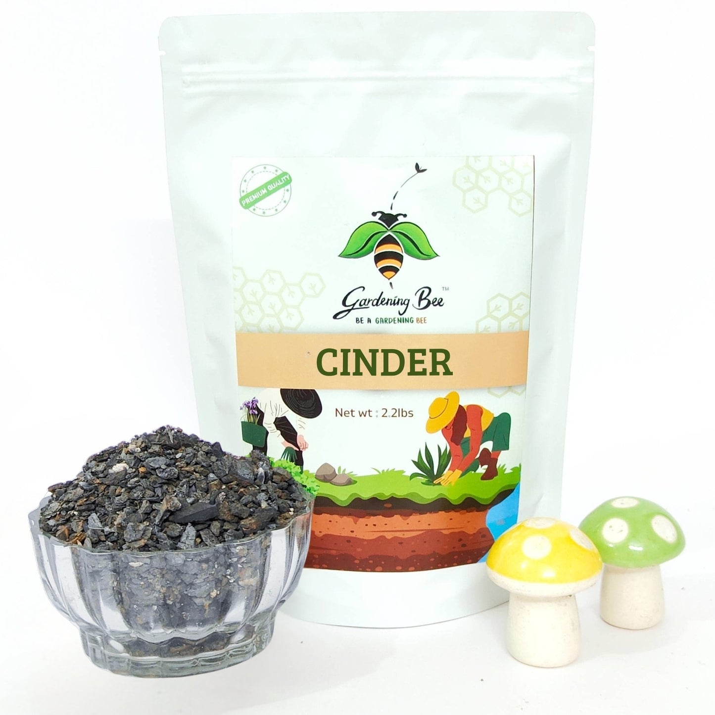 Gardening Bee Cinder Unwashed – Natural Coal Rock for Soil Aeration & Drainage (1 Kg 4-8mm)