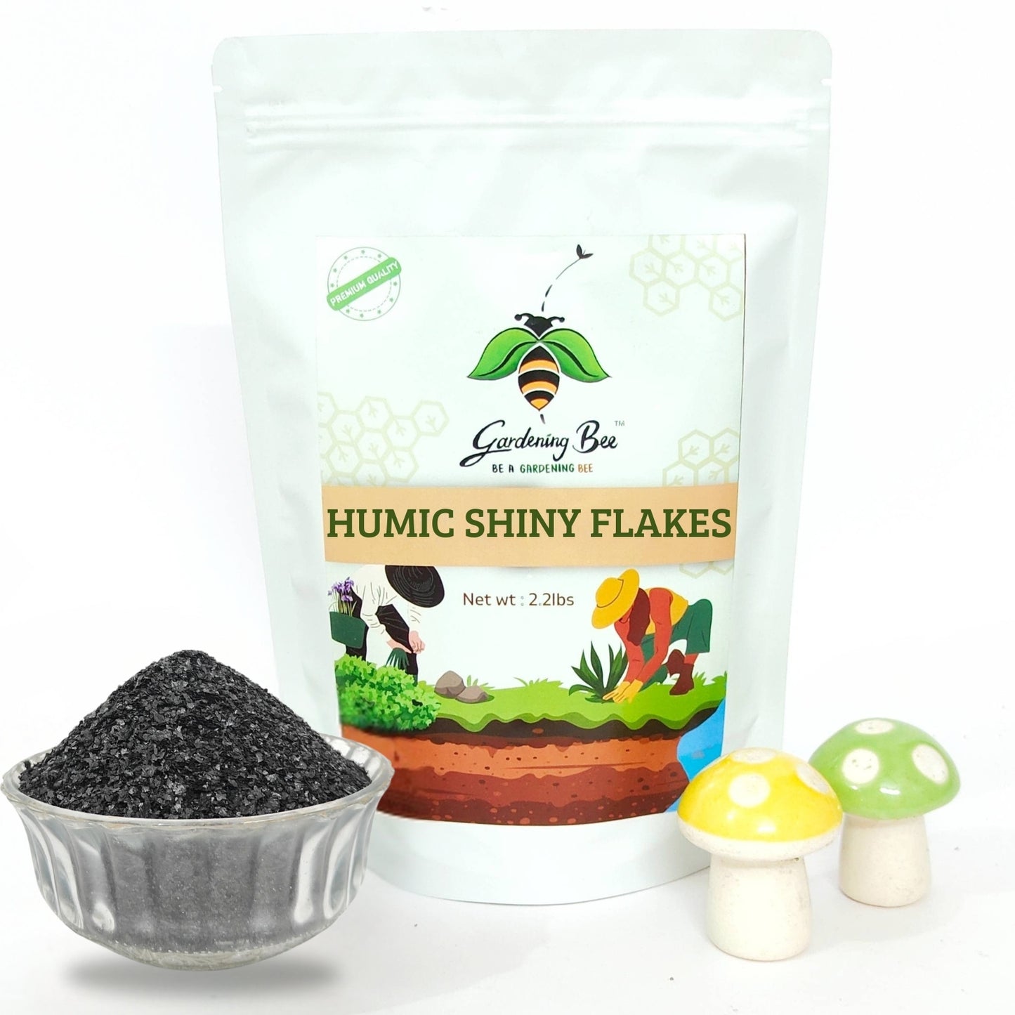Gardening Bee Humic Shiny Flakes – Organic Soil Conditioner for Better Nutrient Retention (500 Grams)