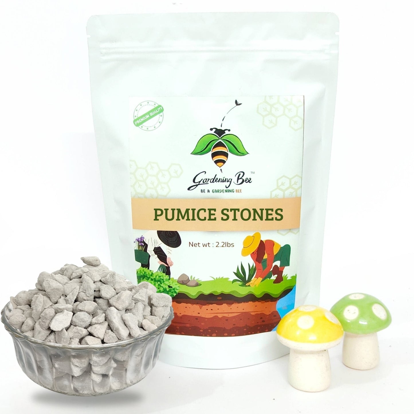 Gardening Bee Pumice Stone – Natural Volcanic Rock for Improved Soil Drainage (1 Kilogram)