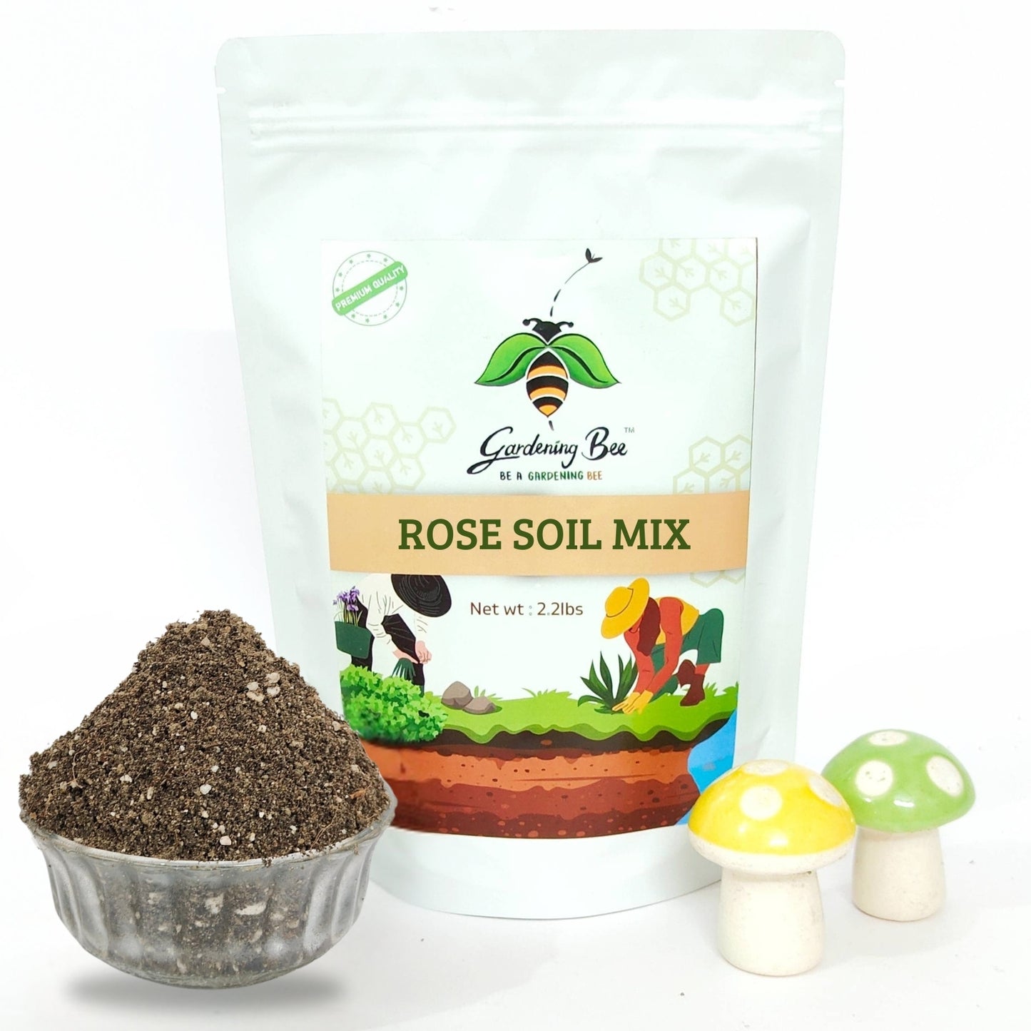 Gardening Bee Rose Mix – Premium Potting Blend for Beautiful Roses (1 Kilogram)