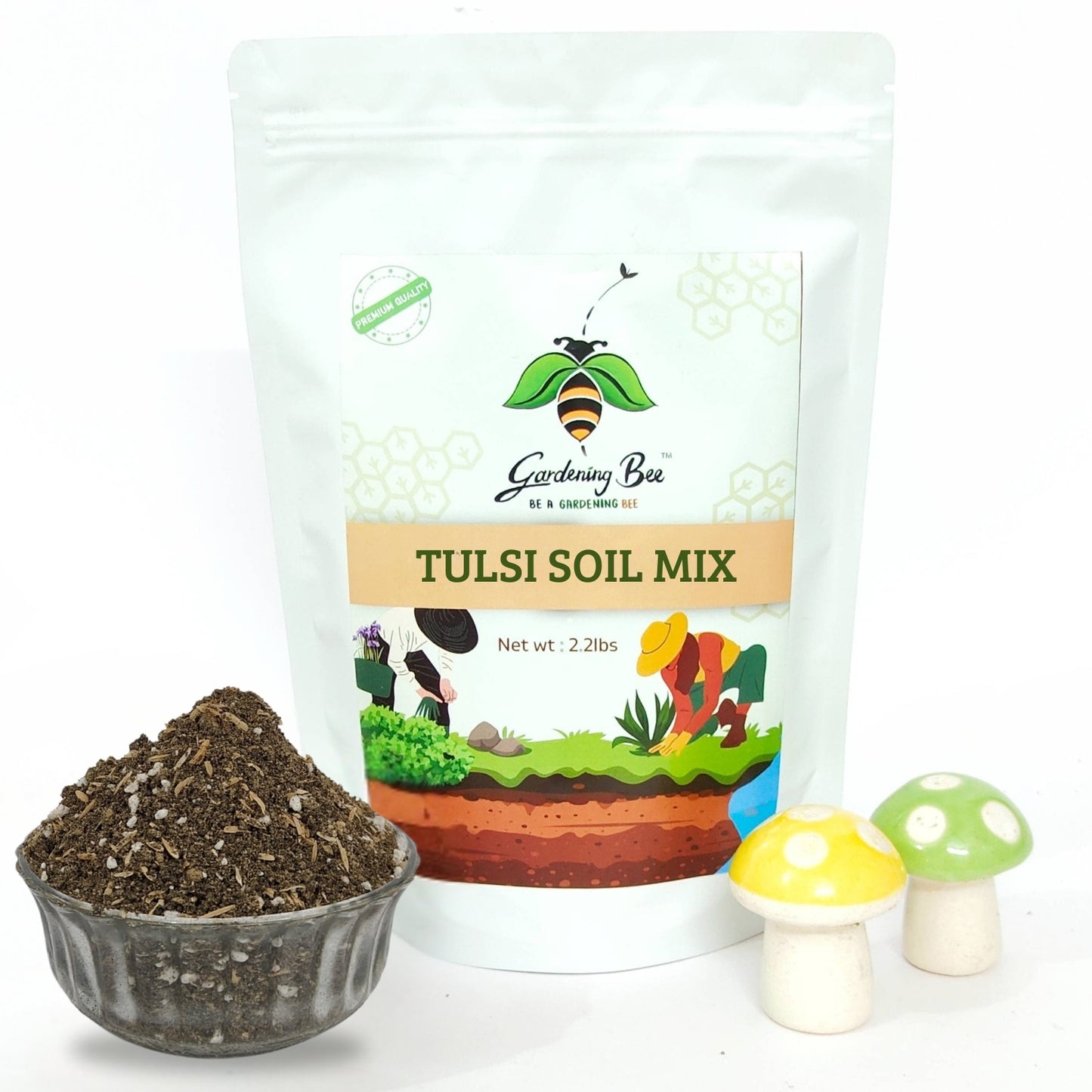 Gardening Bee Tulsi Mix – Premium Potting Blend for Medicinal and Tulsi Plants (1 Kilogram)
